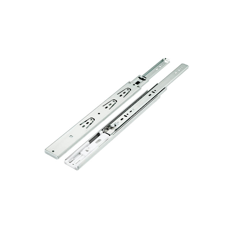 45mm Wide Three-Section Single Spring Damping Buffer Steel Ball Slide - 14-Inch White (1.0*1.0*1.2mm Thick)