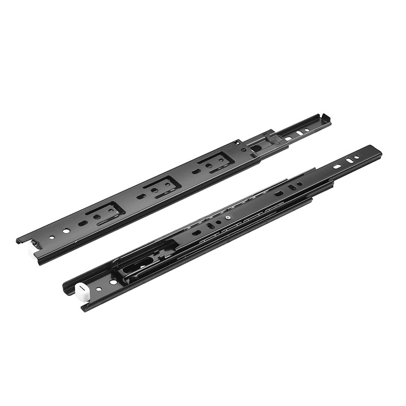 35mm Wide Three-Section Ball Bearing Slide Rail - 10-Inch Black (1.0*1.0*1.0mm Thick)